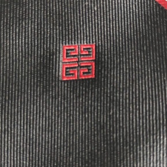 Givenchy Gentlemen Paris Mens Tie Navy Blue Red And White Stripe - Picture 5 of 13